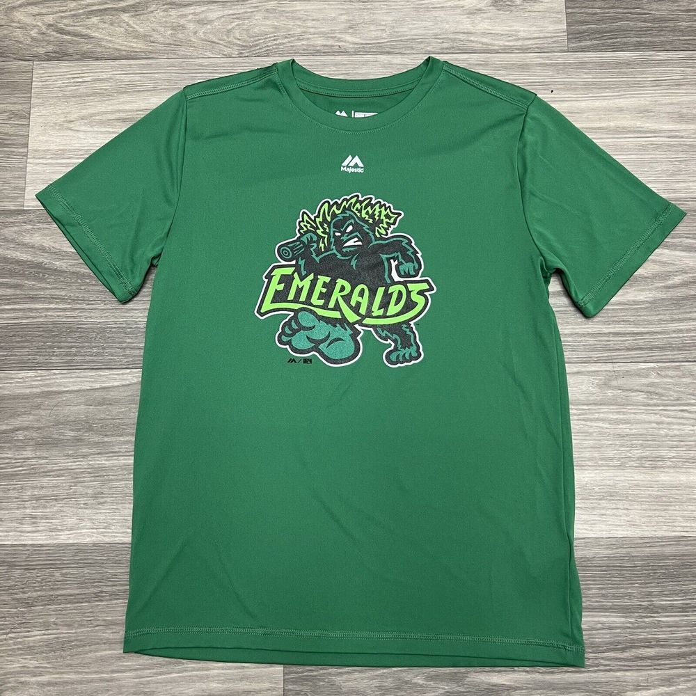 Eugene Emeralds T Shirt Youth XL Oregon MiLB Baseball‎ MLB Minors Majestic Cool